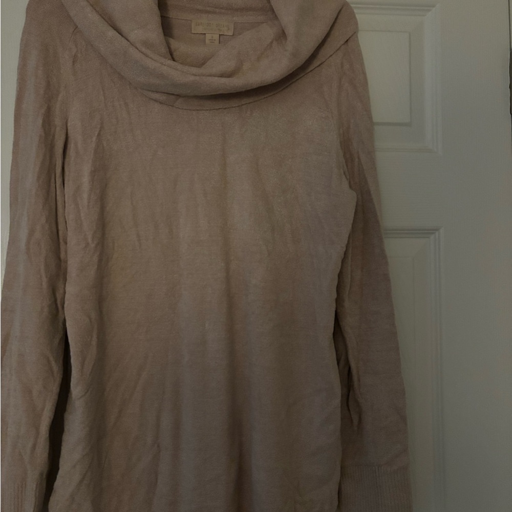 Barefoot Dreams Soft Cowl Neck Sweater - Tan